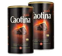 Caotina noir, Poudre de Cacao avec du Chocolat Noir Suisse, Chocolat Chaud, Lot de 2, 2 x 500g
