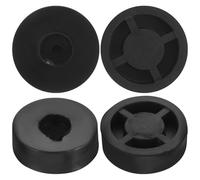 Caoutchouc Coussinets D'isolation Anti-vibration 4 Pièces Noir | Découplage Acoustique, Support Compatible Pointes, Surface Lisse sans Bavures, Salon Home Cinéma et Écoute Vinyle