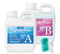 Caoutchouc de Silicone pour Moulage R 15A - Silicone Liquide Platine Alimentaire Non Toxique 1:1, pour Moules Souples Compatible avec Résine, Cire, Plâtre (1.1kg, Vert Jade)