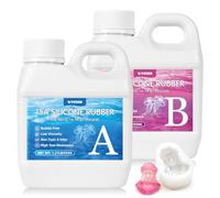 Caoutchouc de Silicone pour Moulage R 15A - Silicone Liquide Platine Alimentaire Non Toxique 1:1, pour Moules Souples Compatible avec Résine, Cire, Plâtre (1.1kg, Translucide)