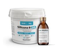 Caoutchouc de Silicone R20 pour Moule Souples (20 ShoreA), bi-composant, durcissement Rapide (6h), Caoutchouc de coulée Blanc Semi-Brillant pour la Reproduction de modèles et Bijoux (3 kg)