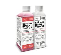 Caoutchouc de silicone rouge liquide pour moulage 1:1 R PRO TECH 33, 100% sûr et non toxique avec catalyseur au platine (1 kg)