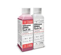 Caoutchouc de Silicone Rouge Liquide pour Moulage 1:1 R Pro Tech 33, 100% sûr et Non Toxique avec catalyseur au Platine (500 GR)
