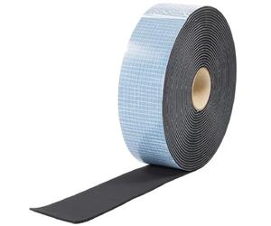 Caoutchouc mousse - 50 mm de large x 5 m de long - 3 mm d'épaisseur - Autocollant - Forte adhérence - Joint de porte - EPDM - Pour fenêtre, plaque vitrocéramique, isolation acoustique - Protection