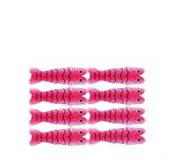 Caoutchouc souple élastique pour appâts de pêche simulant la peau du dos de crevettes pour une meilleure attraction et un collage sur divers leurres de pêche (rose, XL)