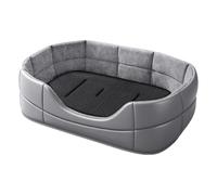 Caowzz Canapé-lit pour chien en cuir PU imperméable amovible lavable | Lit de luxe pour chien pour extérieur, intérieur, patio, porche, terrasse, jardin, camping, voyage, camping-car, voiture