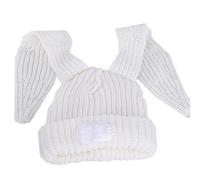 caoxhenr Chapeau tricoté avec oreilles de lapin - Bonnet tricoté au crochet - Bonnet long et oreilles de lapin mignon pour femme - Automne et hiver, w, taille unique