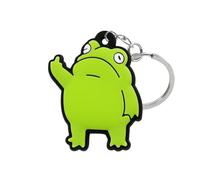 CAOXIAN Creative dessin animé grenouille porte-clés doigt moyen grenouille porte-clés unique animaux drôles porte-clés cadeaux pour les femmes hommes, multicolore, F