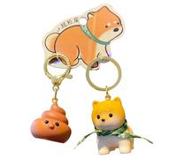 CAOXIAN Porte-clés couple Shiba Inu : mignon et drôle en résine avec pendentif en forme de poupée de chien pour filles et femmes, multicolore, F