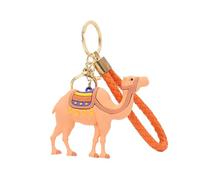 CAOXIAN Porte-clés en forme de chameau de dessin animé mignon pour voiture, sac à livres, pendentif tourisme dans le désert, cadeau souvenir pour filles, garçons et femmes, marron, M