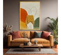 CAOXTART Affiche abstraite de portrait de femme sur toile, peinture minimaliste, style moderne pour le salon, décoration murale (50 x 70 cm/cadre intérieur)