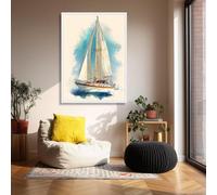 CAOXTART Affiche classique de voilier sur toile, peinture nautique sur toile, art mural de style nordique pour la décoration du salon (30x40cm/sans cadre)