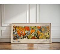 CAOXTART Affiche d'art de Yayoi Kusama, art de musée japonais, art mural moderne, impression d'art abstrait minimaliste de grande taille, décoration de salon (70 x 140 cm/cadre intérieur)