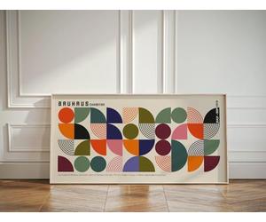 CAOXTART Affiche d'exposition d'estampes Bauhaus : Peinture sur toile moderne du milieu du siècle, art mural géométrique (30x60cm/cadre intérieur)