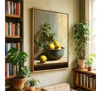 CAOXTART Affiches classiques de citrons, peinture de nature morte, décoration rustique pour cuisine de ferme, art mural vintage sur toile à motifs botaniques de fruits (70x110cm/sans cadre)