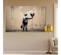 CAOXTART Affiches et impressions abstraites de graffitis en forme de cœur sur toile : peinture de rue de Banksy, style urbain, décoration murale pour chambre d'enfant (70 x 110 cm, sans cadre)