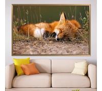 CAOXTART Affiches et impressions de renards, portraits d'animaux sur toile : décoration pour chambre d'enfant, peinture murale style ferme (80 x 120 cm/cadre intérieur)