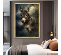 CAOXTART Affiches et impressions rustiques d'ânes, peinture sur toile de portrait d'animaux, art mural de ferme pour salon, décoration intérieure (30x40cm/sans cadre)