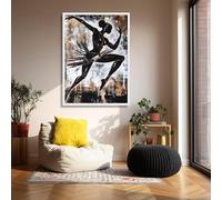 CAOXTART Affiches silhouettes de danse afro, art mural imprimé ballet, photos de figures modernes abstraites, peinture sur toile pour la décoration de la chambre à coucher (80x120cm/sans cadre)