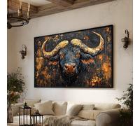 CAOXTART Affiches sur toile à motifs abstraits de buffles, portrait animalier, peinture animalière, pour une décoration intérieure moderne (60 x 80 cm/sans cadre)