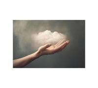 CAOXTART Affiches vintage d'art nuageux, impression d'art mural ciel mélancolique, peinture de nature surréaliste minimaliste, image de ciel onirique, œuvre d'art nuageuse (80x120cm/sans cadre)