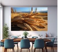 CAOXTART Impression sur toile de blé, art mural sur le thème de la récolte, affiches imprimées en gros plan de blé, peinture de champ de ferme, décoration murale de ferme (40 x 60 cm/sans cadre)