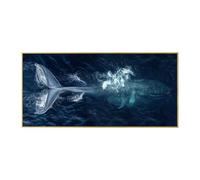 CAOXTART Peinture de baleine sur toile, grande toile abstraite représentant l'océan, affiches et impressions d'animaux pour la décoration du salon et de la chambre (70 x 140 cm/cadre intérieur)
