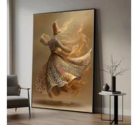 CAOXTART Peinture représentant la danse des derviches tourneurs, toile murale vintage sur le thème de la danse spirituelle, affiches et impressions de calligraphie classique (70 x 110 cm/sans cadre)