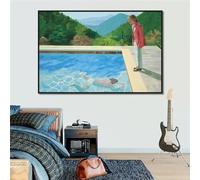 CAOXTART Peinture sur toile représentant une piscine avec deux personnages de David Hockney, affiches et impressions, décoration murale pour la maison, 80 x 120 cm, sans cadre