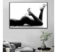 CAOXTART Portrait de femme sexy en noir et blanc, tableau sur toile, art mural minimaliste, affiche photographique, décoration de chambre (30x40cm/sans cadre)