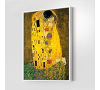 CAOXTART Reproduction sur toile du tableau « Le Baiser » de Gustav Klimt, affiche classique, œuvre d'art célèbre sur toile, peinture symbolique (50 x 75 cm/sans cadre)