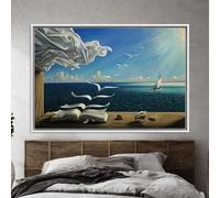 CAOXTART Salvador Dali Livre aux oiseaux, toile, reproduction célèbre, décoration murale, cadre 60 x 90 cm