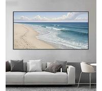 CAOXTART Tableau abstrait de bord de mer, impression sur toile de paysage marin, affiche grand format, peinture minimaliste, décoration intérieure (40 x 80 cm/cadre intérieur)