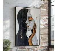 CAOXTART Tableau abstrait moderne sur toile représentant un couple, affiches et impressions de silhouettes d'étreinte romantique, portraits d'amour à suspendre (30x40cm/sans cadre)