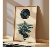 CAOXTART Tableau abstrait sur toile, style vinyle, affiche musicale moderne, peinture vinyle rétro, œuvre géométrique, impression musicale minimaliste (70 x 100 cm, sans cadre)