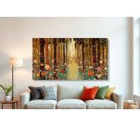 CAOXTART Tableau classique Chemin forestier, Art mural floral abstrait, Affiches de paysage colorées, Illustration d'arbres, Décoration intérieure moderne (80x140cm/Sans cadre)