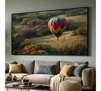 CAOXTART Tableau coloré de montgolfière, impressions sur toile de forêt d'automne, art mural paysager, affiches de voyage, décoration intérieure nature (35x60cm/sans cadre)