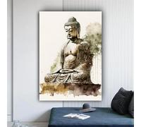 CAOXTART Tableau mural Bouddha sur toile, affiches et impressions abstraites de Bouddha, peinture de méditation, œuvre d'art murale religieuse pour la décoration intérieure (50x70cm/sans cadre)