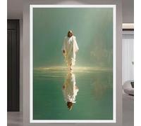 CAOXTART Tableau spirituel sur toile, affiche représentant Jésus marchant sur l'eau, décoration religieuse inspirante, peinture chrétienne sur toile (20 x 30 cm/sans cadre)