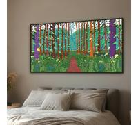 CAOXTART Tableau sur toile « Chemin forestier », style David Hockney, affiche de paysage naturel, pour salon, décoration murale (55 x 110 cm/sans cadre)