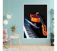 CAOXTART Tableau sur toile d'instruments de musique, affiche et impressions de violon et de piano, art mural de musique classique pour le salon, décoration intérieure (40x60cm/sans cadre)