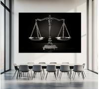 CAOXTART Toile minimaliste sur le thème de la justice, décoration murale, affiche « Balance de la justice », art mural pour avocat, tableau décoratif pour bureau d'avocat (50 x 75 cm, sans cadre)