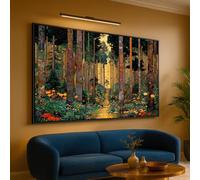 CAOXTART Toile vintage représentant un chemin forestier, art mural classique de paysage, peinture de nature, affiches et impressions colorées de bois fleuri (70x100cm/cadre intérieur)