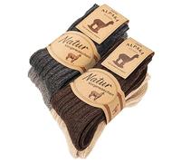 CAOZITOU 4 paires de chaussettes en alpaga hommes femmes (FR/ES, Alpha/lettres, L, Taille normale, Taille normale, Multicolore01)