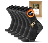CAOZITOU Chaussette Homme femme,Chaussettes de Anti Ampoule Rembourrage Randonnée en Laine Mérinos,Hiver Chaudes,Soutien Voûte Plantaire,Mèche Respirant,Ceinture Élastique,3 Paires 43-46（Noir）