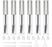 Cap-10 Flacon Tube De Mascara Vide De 10 Ml En Plastique Transparent Pour Crème De Cils Avec 4 Compte Gouttes De 2 Ml 2 Mini Entonnoirs Pour Huile De Ricin Kit De Cosmétiques Diy