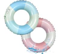 CAP-2 Pièces Stries Piscine pour Enfants De 1 à 2 Ans, Anneau De Natation Gonflable Piscine Flotte Cercle pour Piscine Plage Fête, Bouée Piscine Jouet, Diameter of The Float: 52 cm