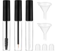 Cap-3 Pièces Tubes De Mascara Vides 10 Ml Récipient De Crème Rechargeable Brillant À Lèvres Eyeliner Tube De Mascara Vide Avec Brosse À Cils Pour Sérum De Croissance Des Sourcils (Noir)