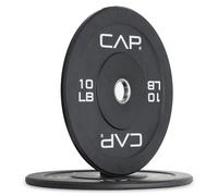 CAP Barbell Budget Olympic Lot de 2 plaques de pare-chocs avec logo blanc, noir, 4,5 kg
