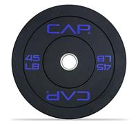 CAP Barbell Budget Plaque de pare-chocs olympique avec logo bleu, noir, 20,4 kg